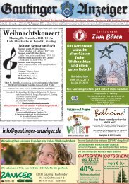 Weihnachtsausgabe 2011 - Gautinger-anzeiger.de