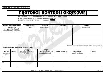 PROTOKÓŁ KONTROLI OKRESOWEJ - Gazex