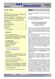 Forum Justizgeschichte Newsletter 1/2011 - Forum Justizgeschichte eV