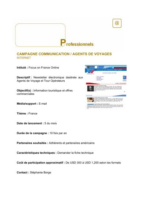 campagne communication - Maison de la France