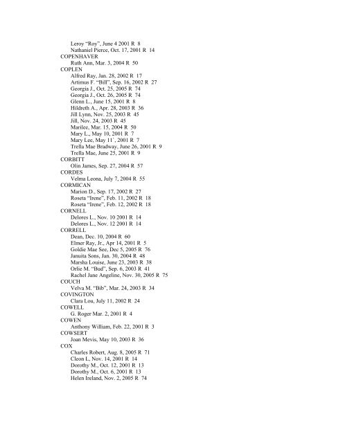 INDEX of DECEDENTS - Fulton County Public Library