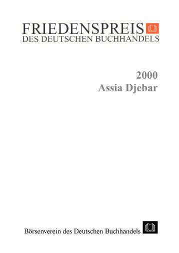 2000 Assia Djebar - Friedenspreis des Deutschen Buchhandels