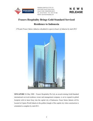 FCL - Frasers Hospitality Brings Gold-Standard Serviced Residence ...