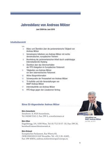 Jahresbilanz von Andreas Mölzer - Freiheitlicher Parlamentsklub