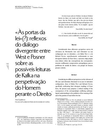 'Às porta da lei'(?): reflexos do diálogo divergente - Revistas ...