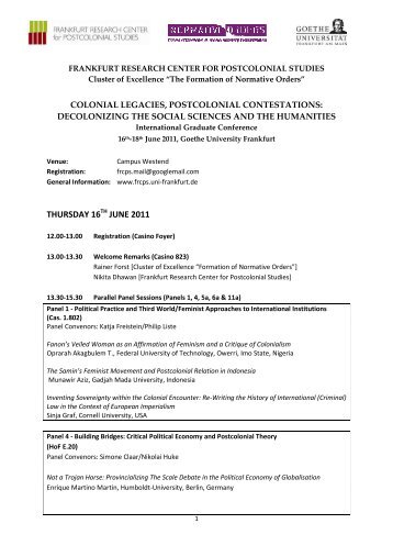 FRCPS IGC 2011-Program 25 05 2011 - Frankfurt Research Center ...