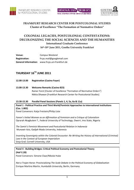 FRCPS IGC 2011-Program 25 05 2011 - Frankfurt Research Center ...