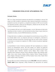 comunicado oficial de skf latin american ltda - FrenoSeguro