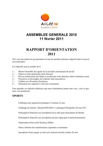 assemblee generale janvier 1998 - Site internet de la FNASCE, des ...