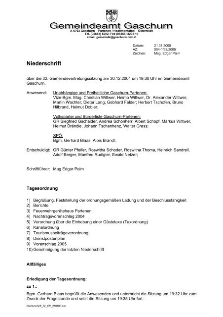 32. GV-Sitzung - .PDF - Gemeinde Gaschurn