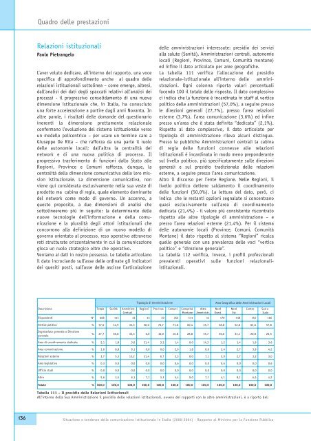 Situazione e tendenze della comunicazione istituzionale in Italia