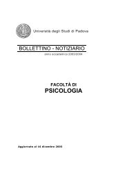 dei docenti - Facoltà di Psicologia - Università degli Studi di  Padova