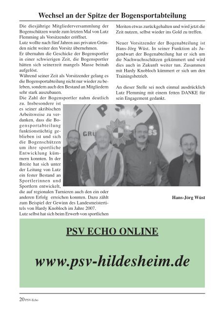 Sonntag, 10. Januar 2010 Wo: PSV-Klubhaus Zeit ... - PSV Hildesheim