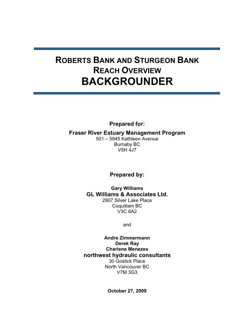 Roberts and Sturgeon Banks Reach Overview Backgrounder