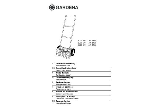OM, Gardena, Handrasenmäher, Art 02445-20, Art 02460-20, Art ...