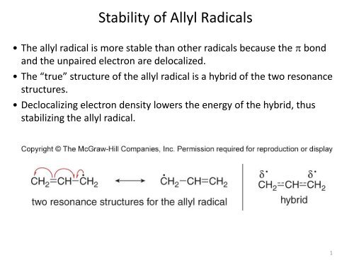 Stability of Allyl Radicals