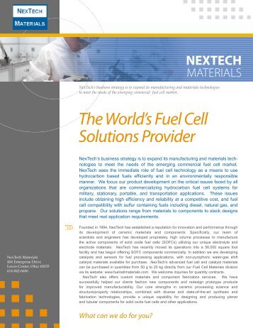 Download NexTech Materials Overview - Fuel Cell Markets