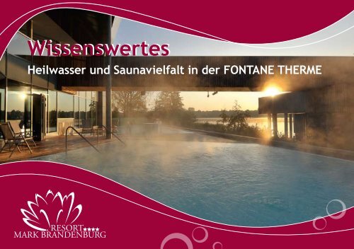 Wissenswertes zu Sauna und Sole - Fontane Therme