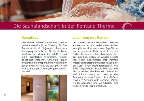 Wissenswertes zu Sauna und Sole - Fontane Therme