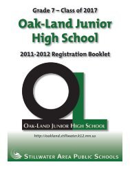 Grade 7 – Class of 2017 Oak-Land Junior High School 2011-2012 ...
