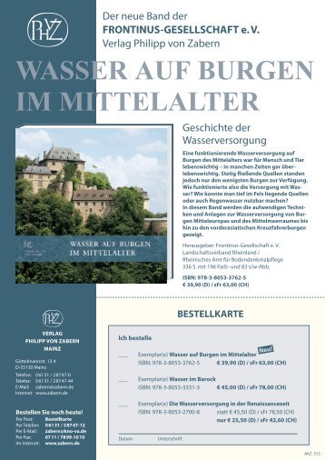 wasser auf burgen im mittelalter - FRONTINUS-Gesellschaft