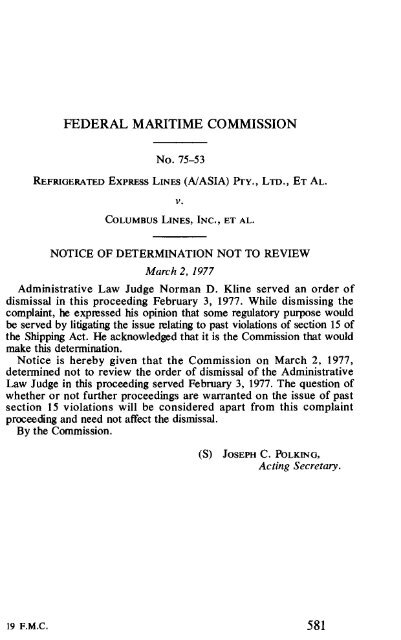 Full Volume 19 - Federal Maritime Commission