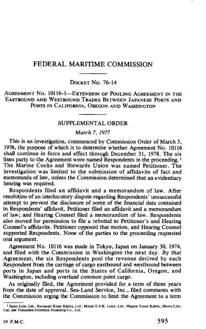Full Volume 19 - Federal Maritime Commission