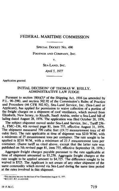 Full Volume 19 - Federal Maritime Commission