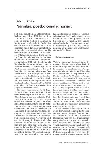 Namibia, postkolonial ignoriert - freiburg-postkolonial.de