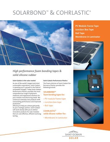 Foams Products for Solar Applications flyer - Saint-Gobain ...