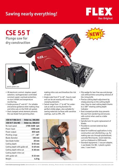 Image of Flex CSE 55 T plunge saw