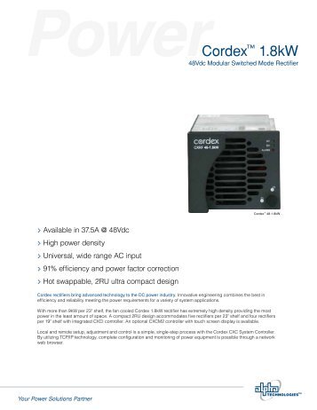 Alpha Cordex 1.8kW Brochure - Fusion Power System