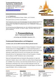 1. Pressemitteilung - Frankenwald-Radmarathon, Stockheim