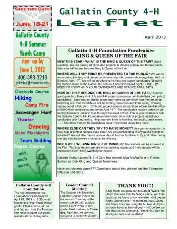 Entire Newsletter - Gallatin County, Montana