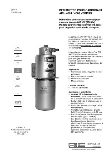 debitmetre pour carburant aic - 4004 / 4008 veritas - AIC Systems