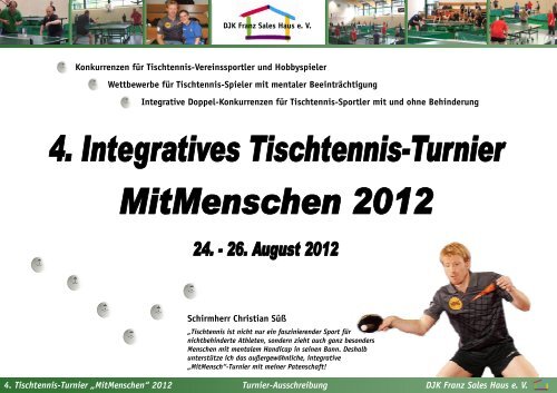 Ausschreibung Mitmenschen Turnier 2012 Franz Sales Haus