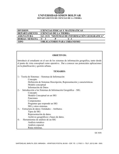 electivas - Departamento de Ciencias de la Tierra