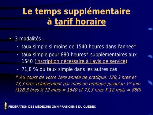 Facturation selon les modes des honoraires fixes et du tarif horaire