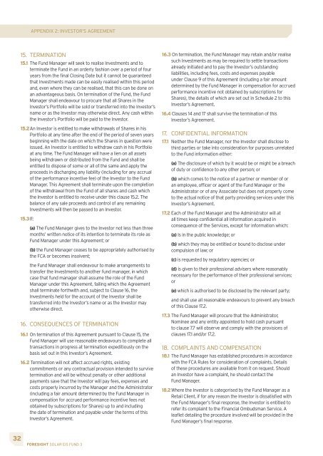 Information Memorandum - Foresight Group