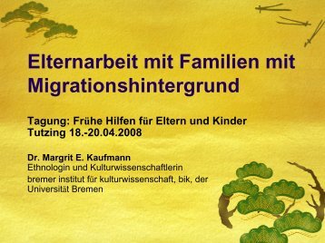 Elternarbeit mit Familien mit Migrationshintergrund - Nationales ...