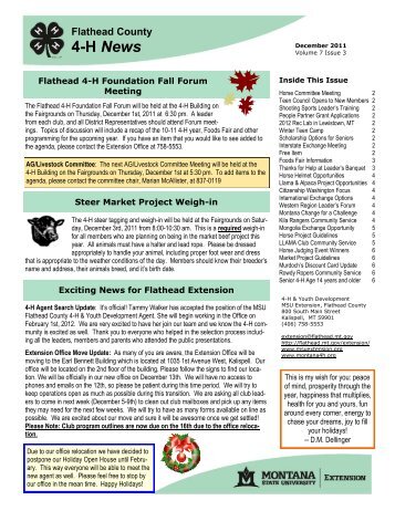 4-H News - Flathead County Health Department