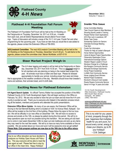 4-H News - Flathead County Health Department