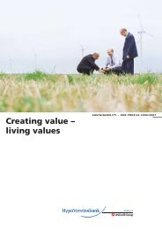 Creating value – living values - HypoVereinsbank