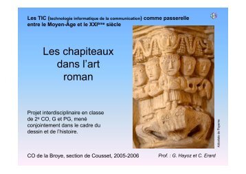 Les chapiteaux dans l'art roman - fri-tic