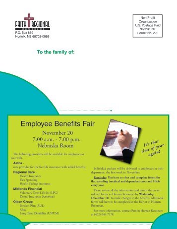 Employee Benefits Fair - Faith Regional Health Services