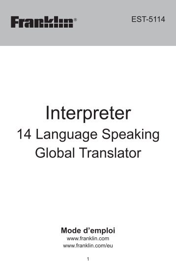 Interpreter - Franklin Electronic Publishers, Inc.