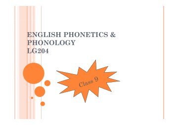 ENGLISH PHONETICS & PHONOLOGY LG204