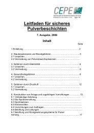 CEPE – Leitfaden für sicheres Pulverbeschichten