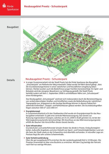 Neubaugebiet Preetz - Schusterpark Baugebiet ... - Förde Sparkasse