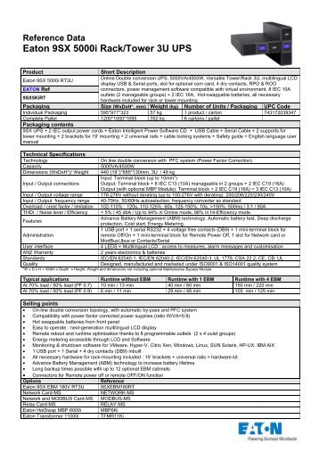 9SX Reference Data Sheet - UPS Place